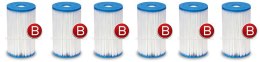 6 x Filtr do pompy komplet Typ B INTEX 29005 INTEX