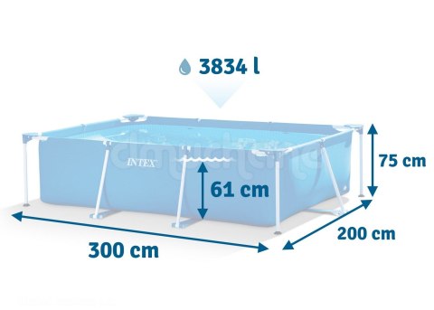 Basen ogrodowy stelażowy 300 x 200 x 75 cm zestaw 2w1 INTEX 28272 INTEX Basen ogrodowy stelażowy 300 x 200 x 75 cm zestaw 2w1 INTEX 28272 INTEX