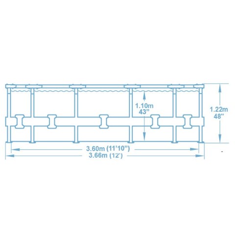Basen ogrodowy stelażowy 366 x 122 cm 6w1 Bestway 56420 Bestway Basen ogrodowy stelażowy 366 x 122 cm 6w1 Bestway 56420 Bestway
