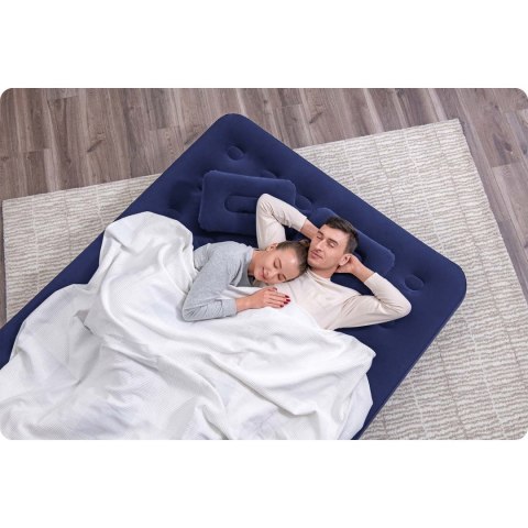 Materac dmuchany 203x152x22 cm z pompką tłokową Bestway 67374 Bestway Materac dmuchany 203x152x22 cm z pompką tłokową Bestway 67374 Bestway