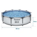 Basen ogrodowy stelażowy 305 x 76 cm zestaw 4w1 Bestway 56406 Bestway