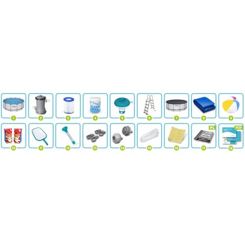 Basen ogrodowy stelażowy 366 x 122 cm zestaw 18w1 Bestway 56420 Bestway Basen ogrodowy stelażowy 366 x 122 cm zestaw 18w1 Bestway 56420 Bestway