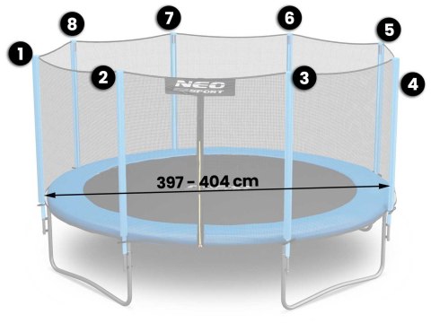 Siatka zewnętrzna do trampoliny 404 cm 13FT Neo-Sport Neo-Sport Siatka zewnętrzna do trampoliny 404 cm 13FT Neo-Sport Neo-Sport