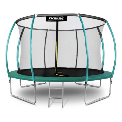 Trampolina ogrodowa 12ft/374cm z siatką, profilowanymi słupkami i drabinką Neo-Sport Neo-Sport Trampolina ogrodowa 12ft/374cm z siatką, profilowanymi słupkami i drabinką Neo-Sport Neo-Sport
