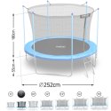 Trampolina ogrodowa 8ft/252cm siatka wewnętrzna i drabinką Neo-Sport