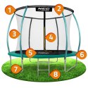 Trampolina ogrodowa 8ft/252cm z siatką, profilowanymi słupkami i drabinką Neo-Sport Neo-Sport