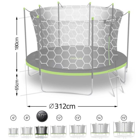 Trampolina ogrodowa 10ft/312cm z siatką wewnętrzną i drabinką Neo-Sport Neo-Sport Trampolina ogrodowa 10ft/312cm z siatką wewnętrzną i drabinką Neo-Sport Neo-Sport