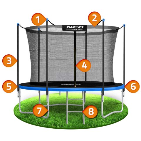 Trampolina ogrodowa 10ft/312cm z siatką wewnętrzną i drabinką Neo-Sport Neo-Sport Trampolina ogrodowa 10ft/312cm z siatką wewnętrzną i drabinką Neo-Sport Neo-Sport