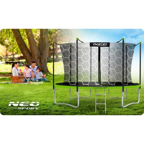 Trampolina ogrodowa 12ft/374cm z siatką wewnętrzną i drabinką Neo-Sport Neo-Sport Trampolina ogrodowa 12ft/374cm z siatką wewnętrzną i drabinką Neo-Sport Neo-Sport