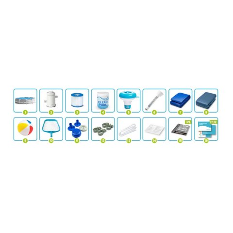 Basen ogrodowy stelażowy 305 x 76 cm zestaw 15w1 INTEX 26702 INTEX Basen ogrodowy stelażowy 305 x 76 cm zestaw 15w1 INTEX 26702 INTEX