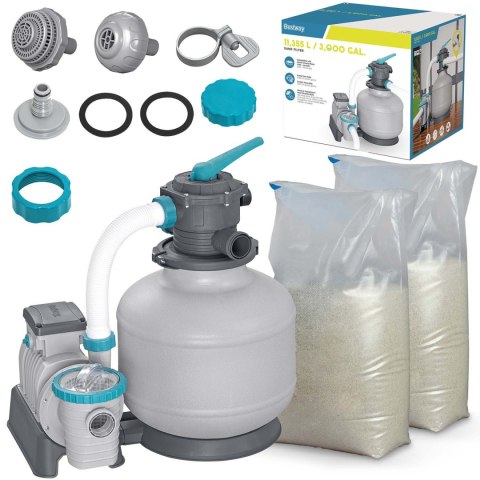 Pompa piaskowa 11355 l/h + piasek 50kg Bestway 58486 Bestway Pompa piaskowa 11355 l/h + piasek 50kg Bestway 58486 Bestway