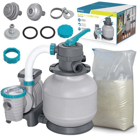 Pompa piaskowa 8327 l/h + piasek 25kg Bestway 58499 Bestway Pompa piaskowa 8327 l/h + piasek 25kg Bestway 58499 Bestway